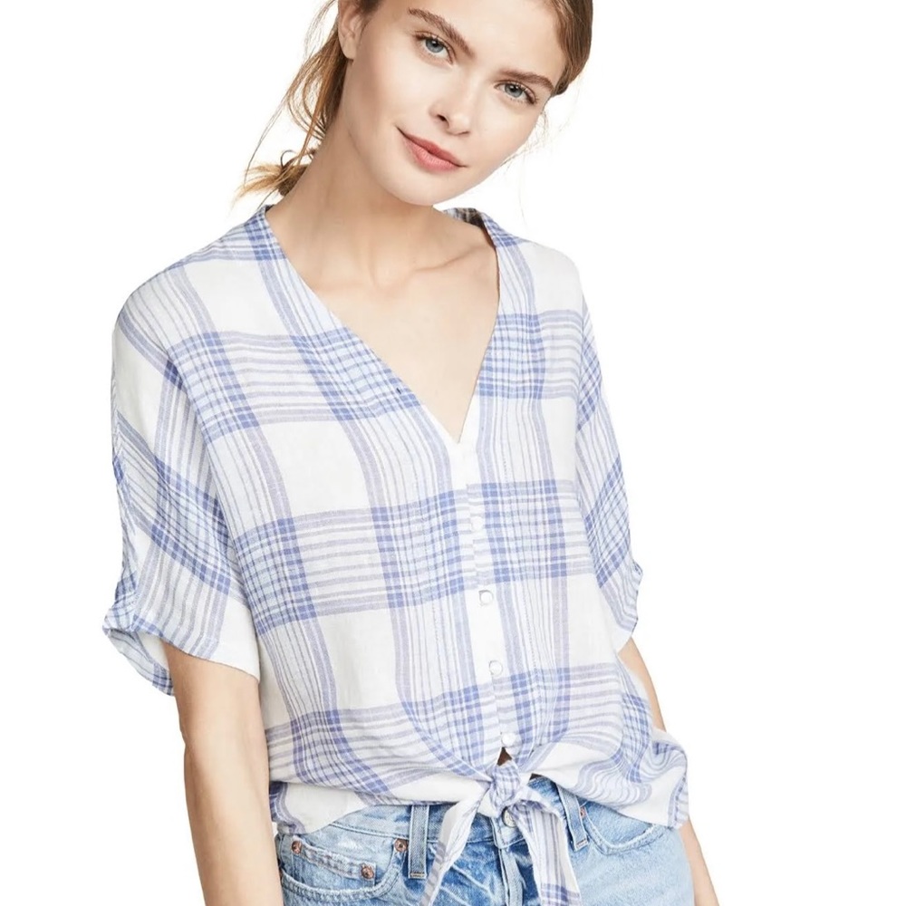 Rails short sleeve tie-front too Small